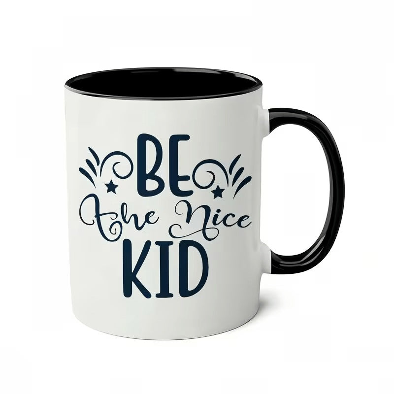 Tailorly Black Accent 11 oz Mug - 1pc easy nice mug ceramic 11oz large capacity office coffee shop gifts festival giveaways easy to clean gift