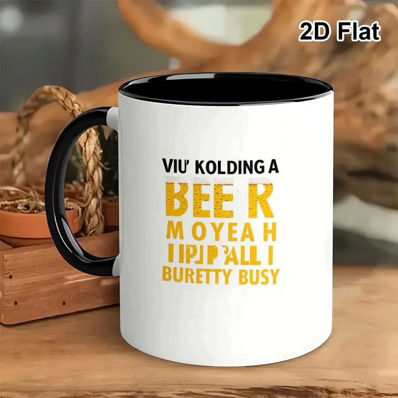 Tailorly Black Accent 11 oz Mug - humorous beer theme with a funny quote