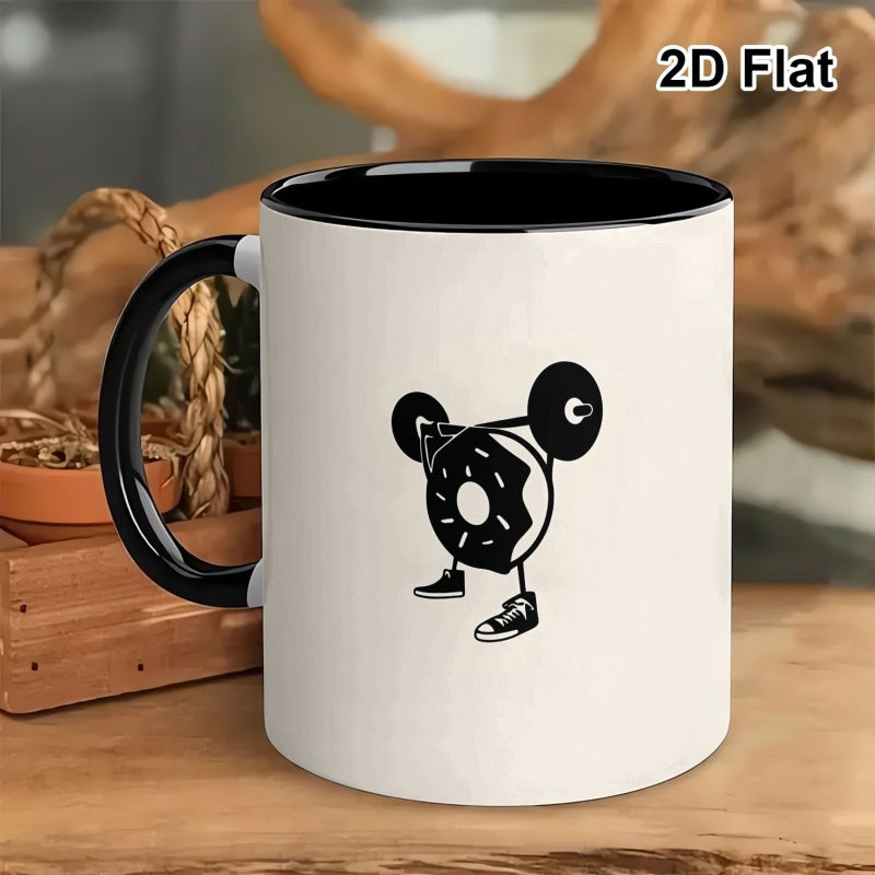 Tailorly Black Accent 11 oz Mug - donut weightlifting