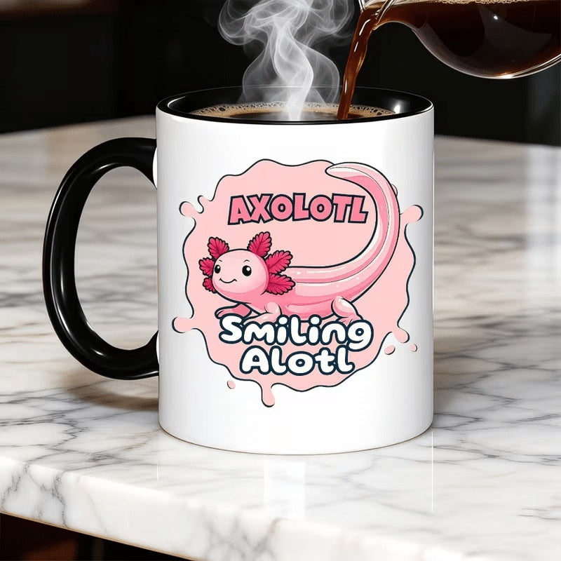 Tailorly Black Accent 11 oz Mug - Smiling Aotl