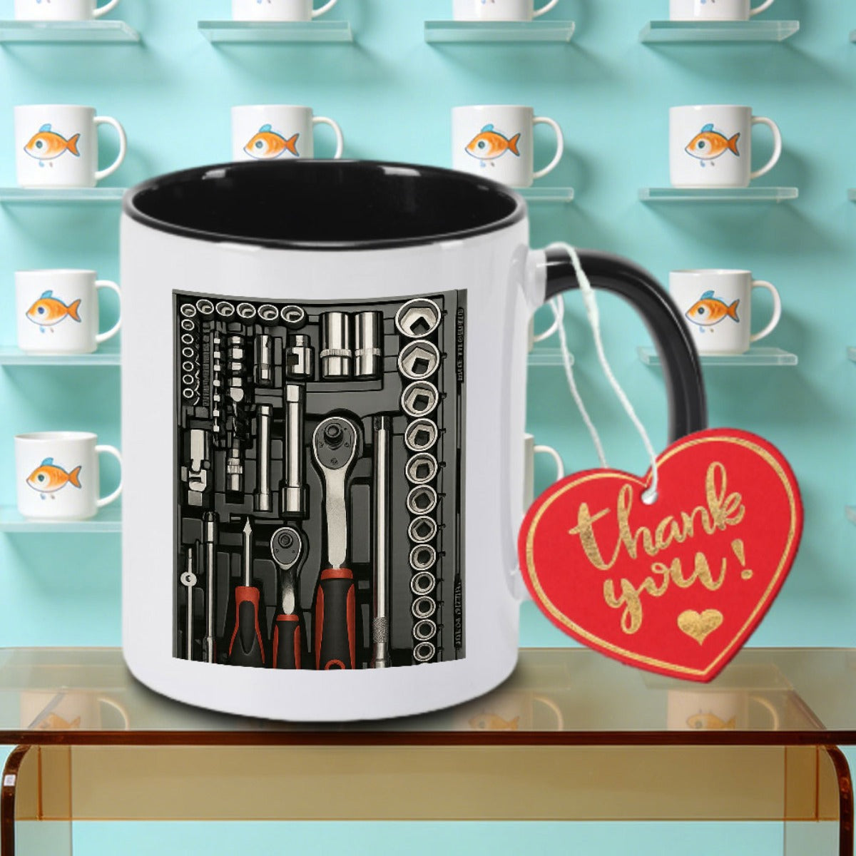 Tailorly Black Accent 11 oz Mug - Tool Design Logo