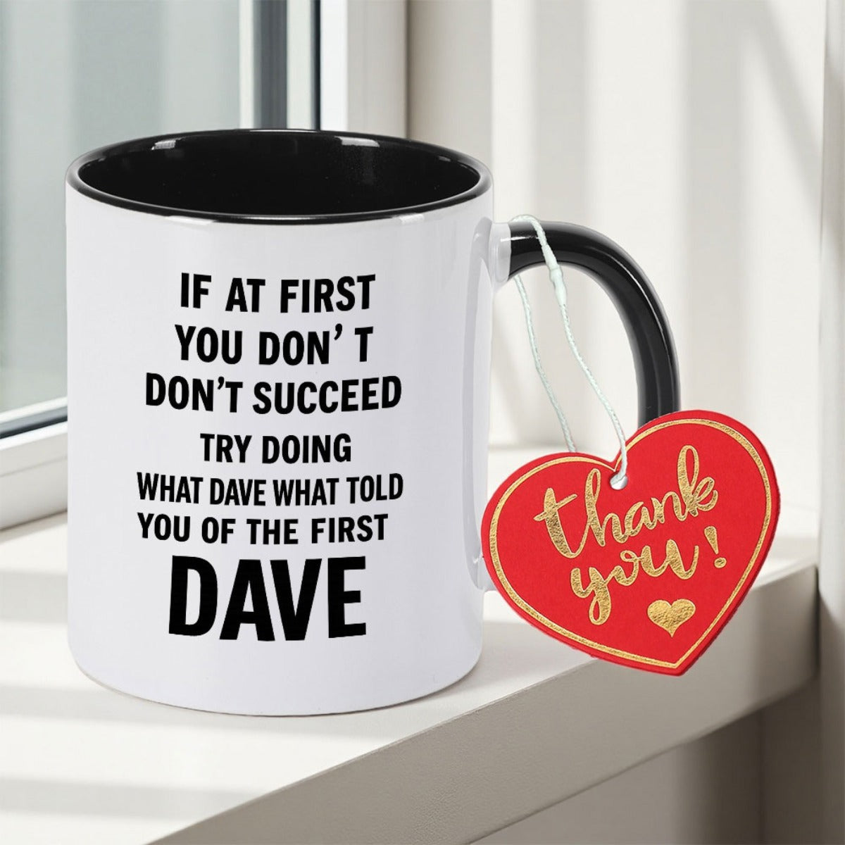 Tailorly Black Accent 11 oz Mug - Motivational Quote Print