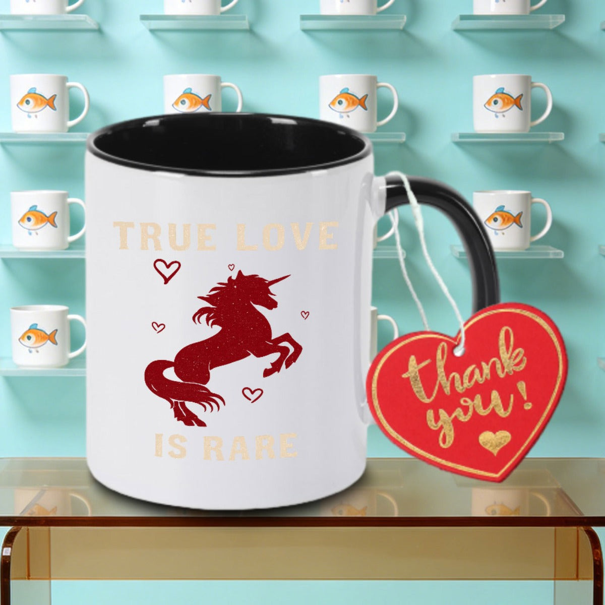 Tailorly Black Accent 11 oz Mug - Unicorn