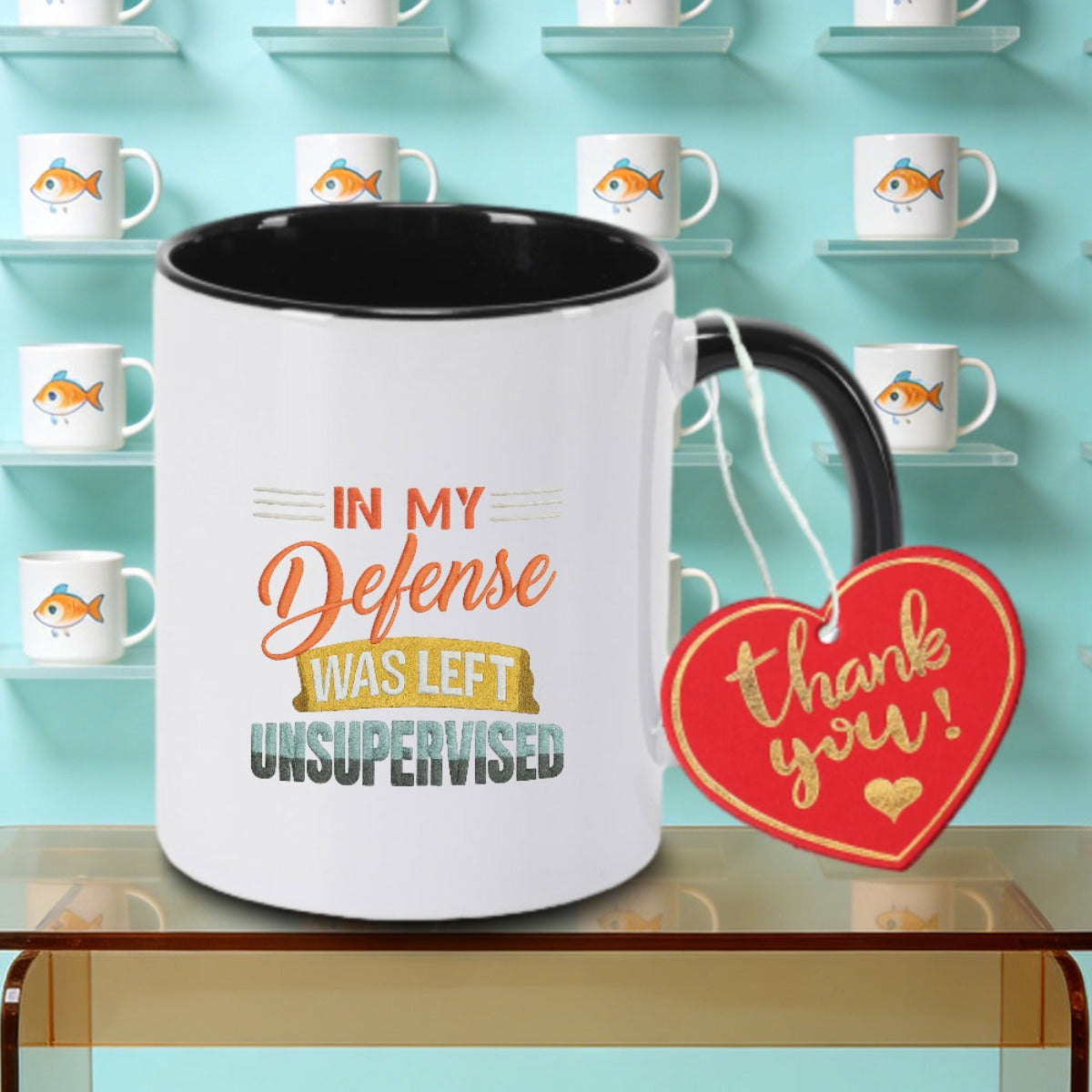Tailorly Black Accent 11 oz Mug - This Ceramic Coffee Mug Tea Milk Or Water a Thoughtful Thanksgiving Gift for Family And Is Designed for