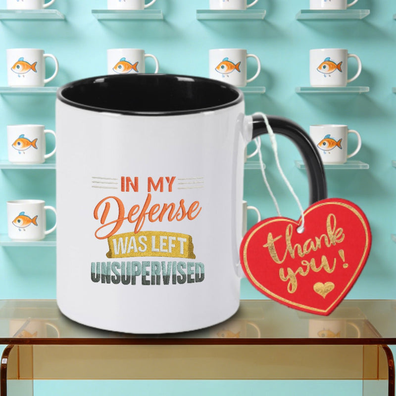 Tailorly Black Accent 11 oz Mug - This Ceramic Coffee Mug Tea Milk Or Water a Thoughtful Thanksgiving Gift for Family And Is Designed for