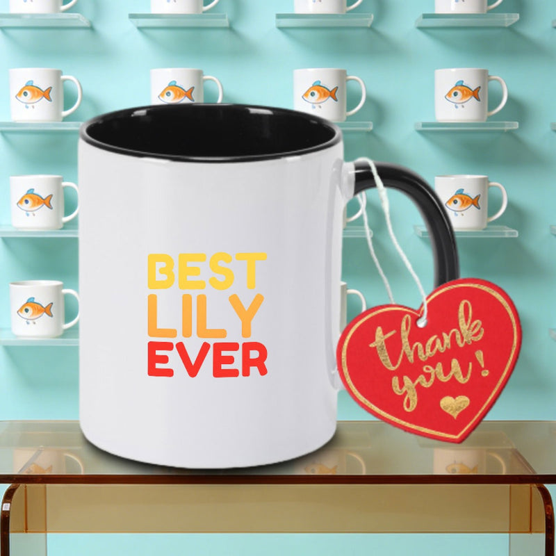 Tailorly Black Accent 11 oz Mug - The Best Lily Ever Print
