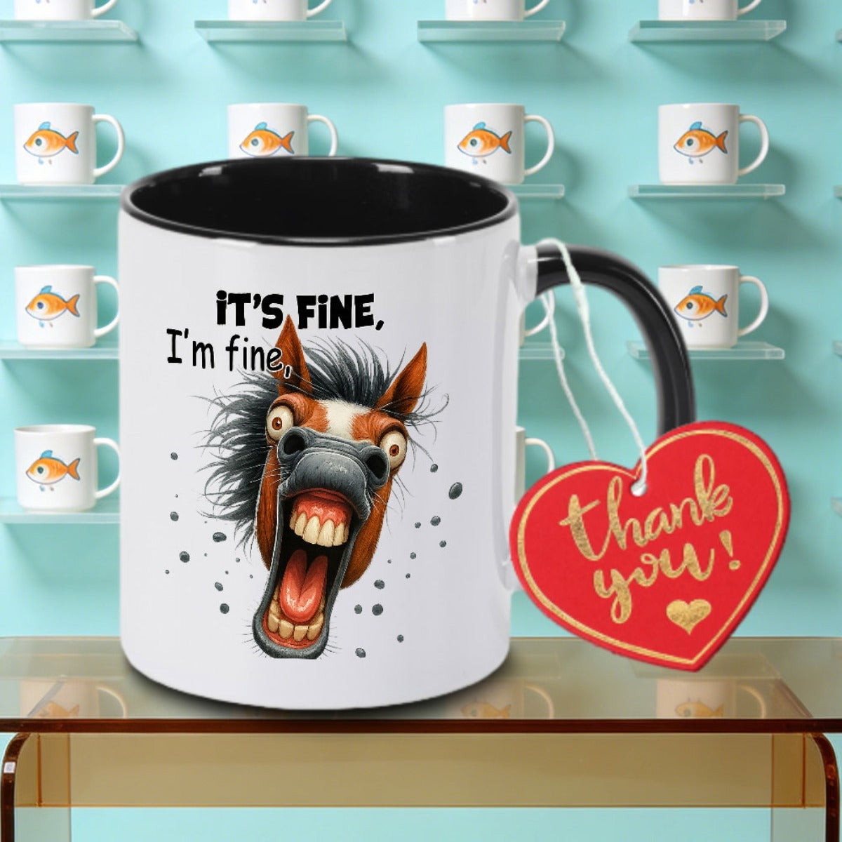 Tailorly Black Accent 11 oz Mug - That Fine I M Fine Everything Is Fine!