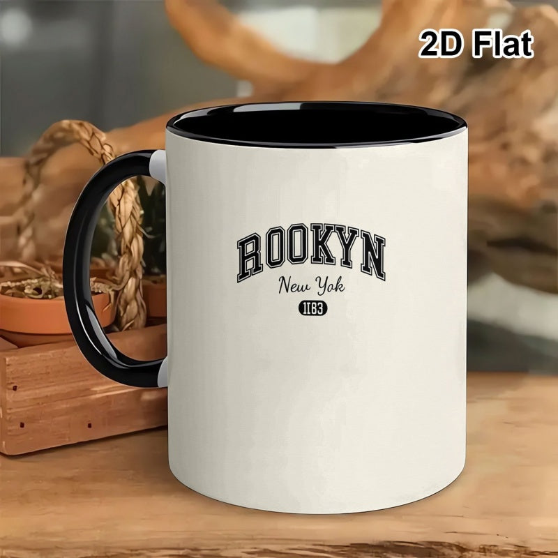 Tailorly Black Accent 11 oz Mug - brooklyn letter design