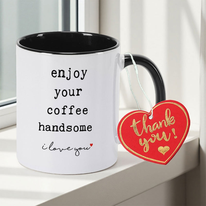 Tailorly Black Accent 11 oz Mug - Enjoy Print Double Sided Print