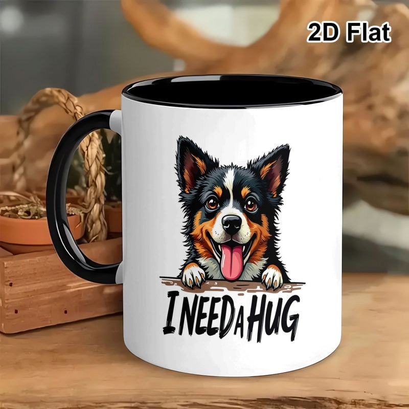 Tailorly Black Accent 11 oz Mug - cute dog graphic