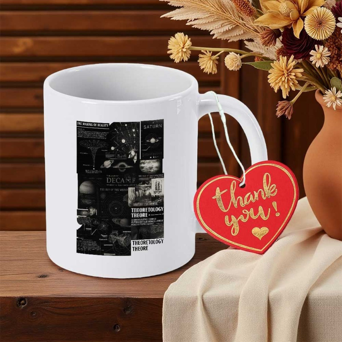 Tailorly White Ceramic 11 oz Mug - Thank You Vintage Astronomical Charts With Scientific Planetary Diagrams And Celestial Map Mug