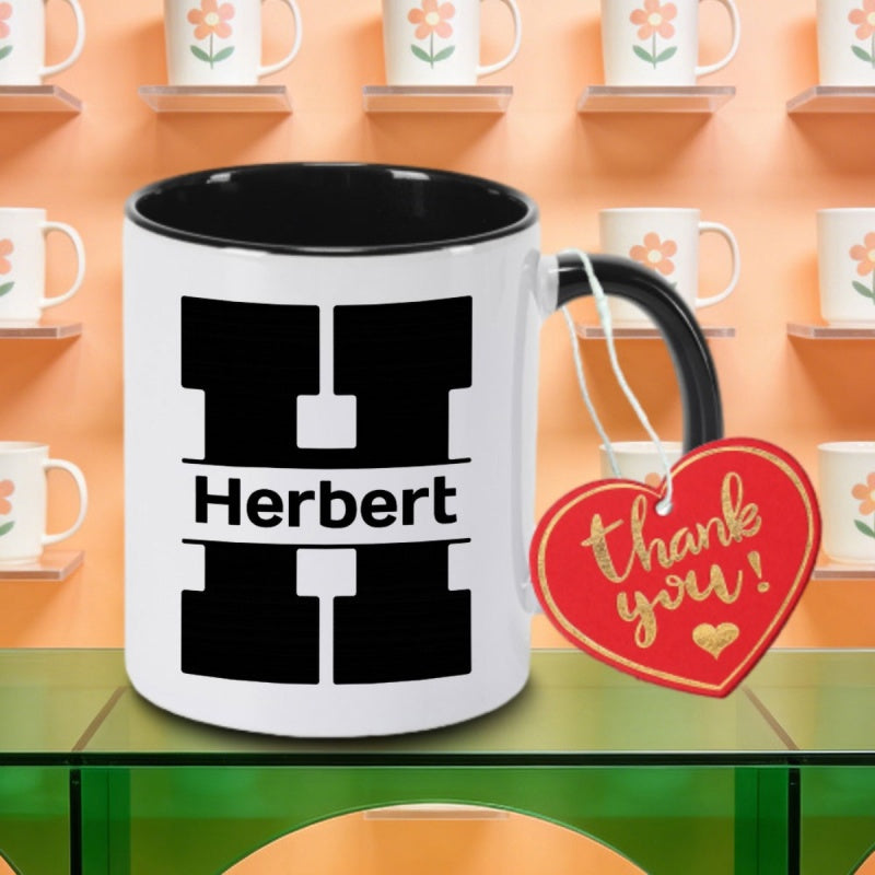 Tailorly Black Accent 11 oz Mug - "h letters logo"