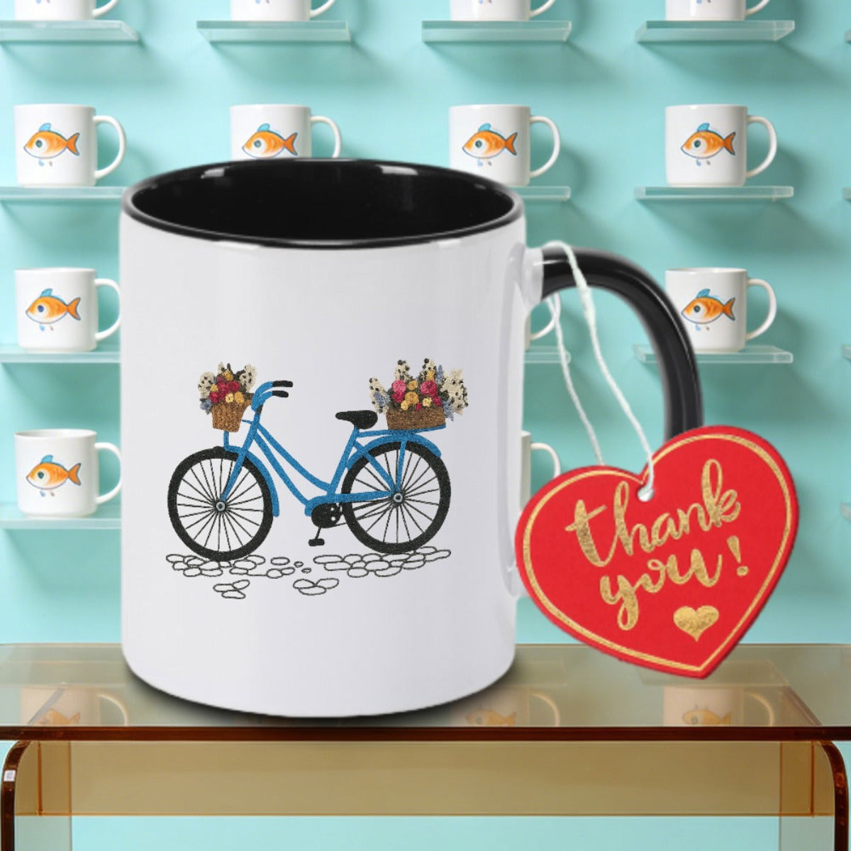 Tailorly Black Accent 11 oz Mug - Floral Baskets Logo