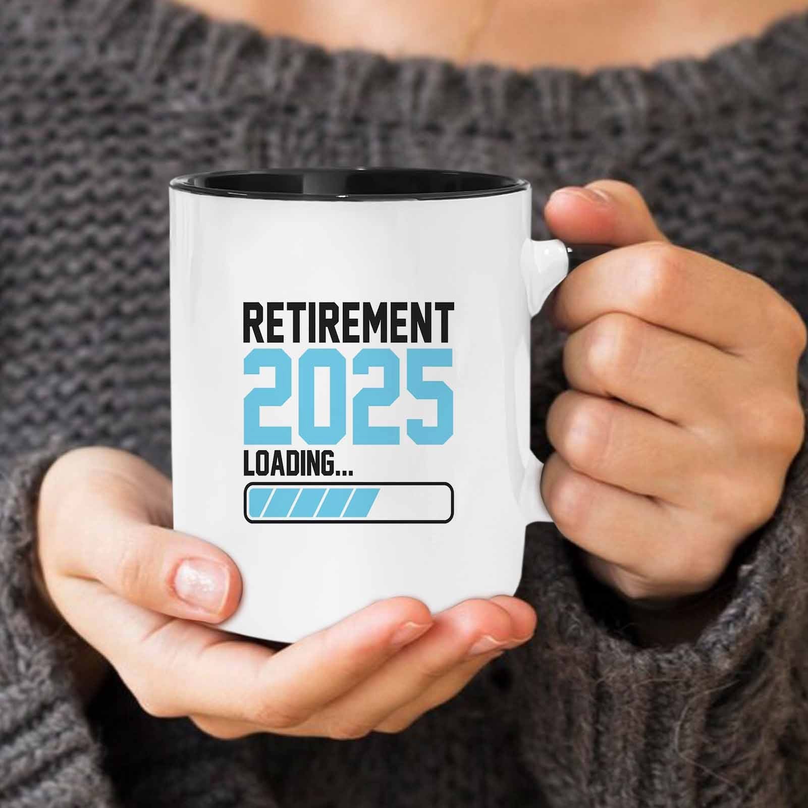 Tailorly Black Accent 11 oz Mug - 11oz retirement 2025 text