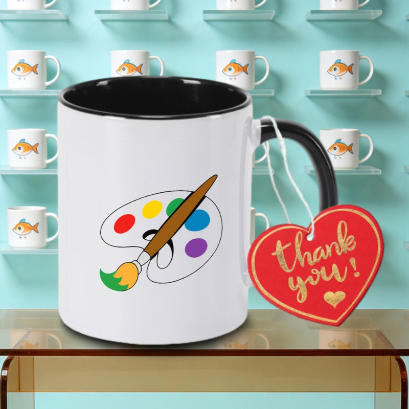 Tailorly Black Accent 11 oz Mug - Paint Palette