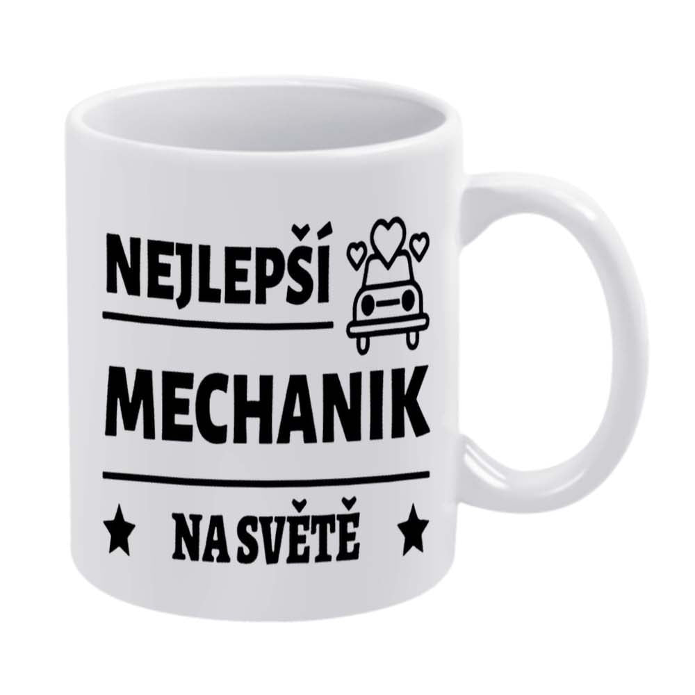 Tailorly White Ceramic 11 oz Mug - Minimalist Style Design Featuring A Small Vehicle Adorned With Hearts Car