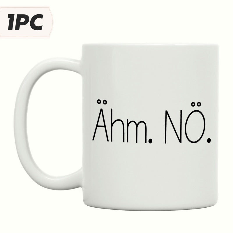 Tailorly White Ceramic 11 oz Mug - Minimalist Sleek Featuring Centered Black Bold Lettering Mug