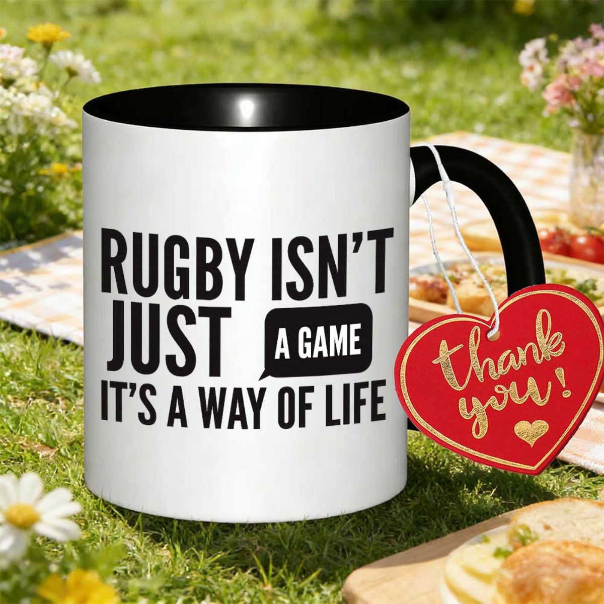 Tailorly Black Accent 11 oz Mug - of life printed cultural pattern unique sleek glossy