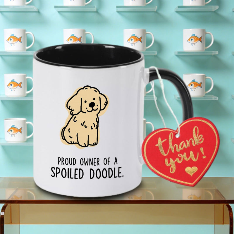 Tailorly Black Accent 11 oz Mug - Dog with a Pattern Logo