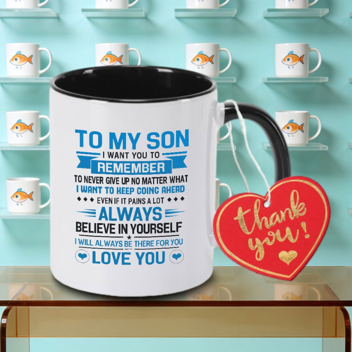 Tailorly Black Accent 11 oz Mug - Funny for Son From Mom Dad to My Son Logo