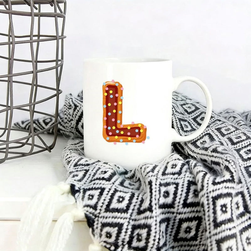 Tailorly White Ceramic 11 oz Mug - L Vibrant Decorative Marquee Sign Featuring Glowing Light Bulbs And Retro Letter