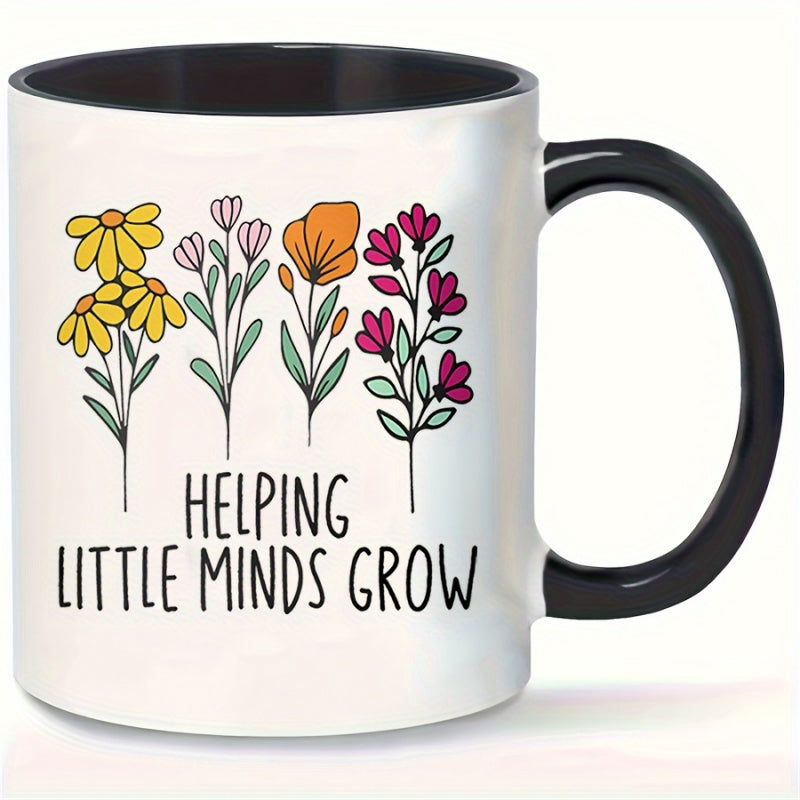 Tailorly Black Accent 11 oz Mug - stylish floral