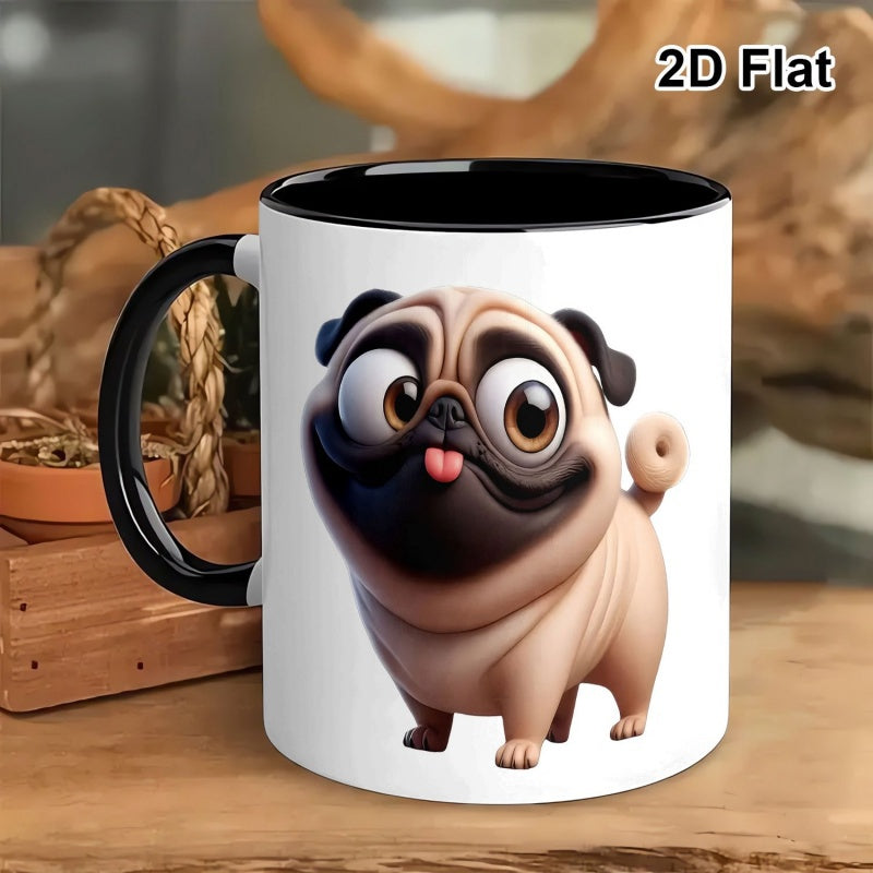 Tailorly Black Accent 11 oz Mug - funny pug dog graphic