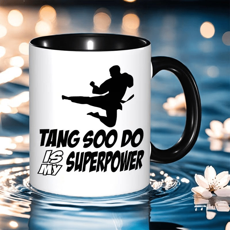 Tailorly Black Accent 11 oz Mug - Tang Soo pattern