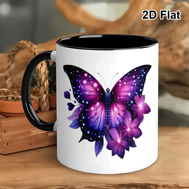 Tailorly Black Accent 11 oz Mug - 11oz porcelain mug with a and featuring a black rim and handle hot and cold drinks suitable for home and