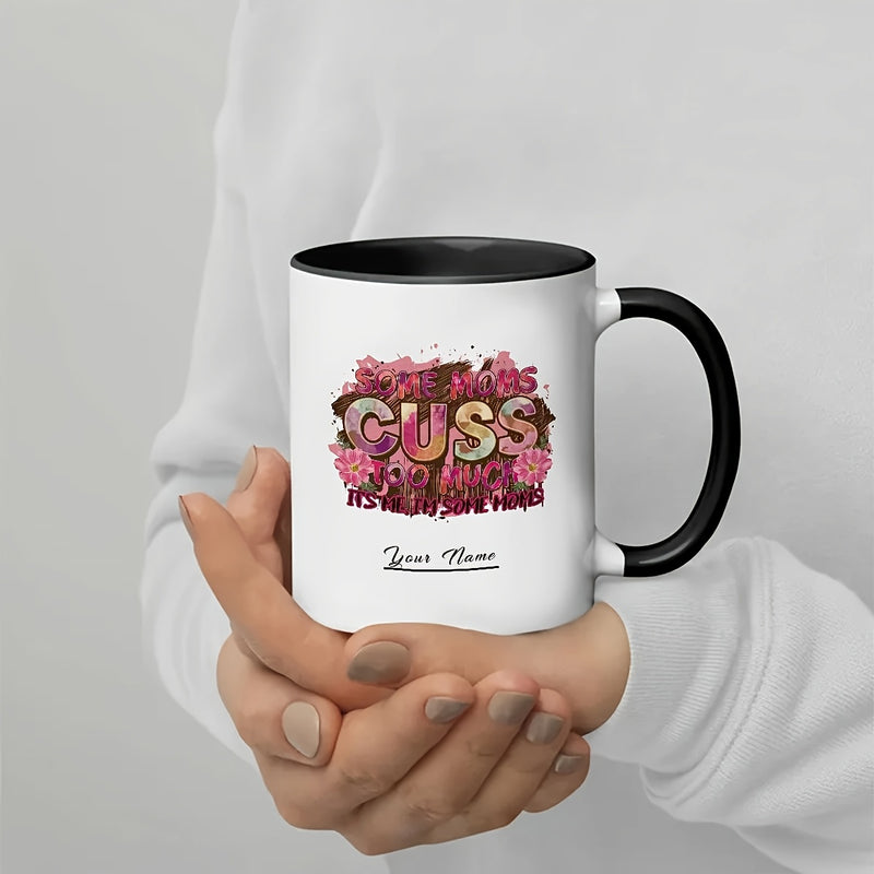 Tailorly Black Accent 11 oz Mug - some moms like a sailor mug floral striped design