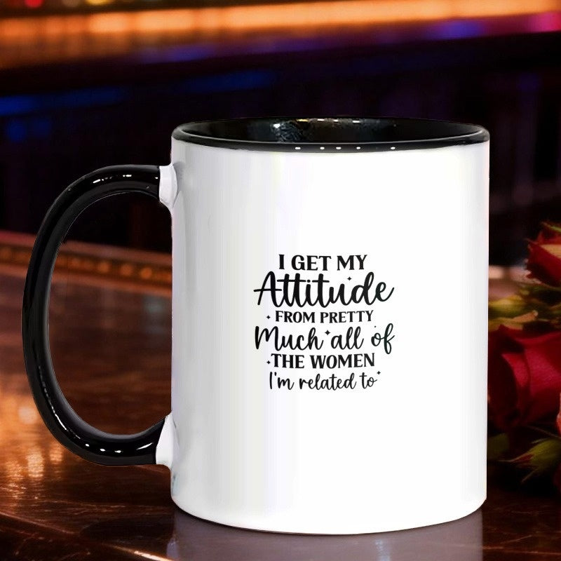 Tailorly Black Accent 11 oz Mug - Attitude Text Printing