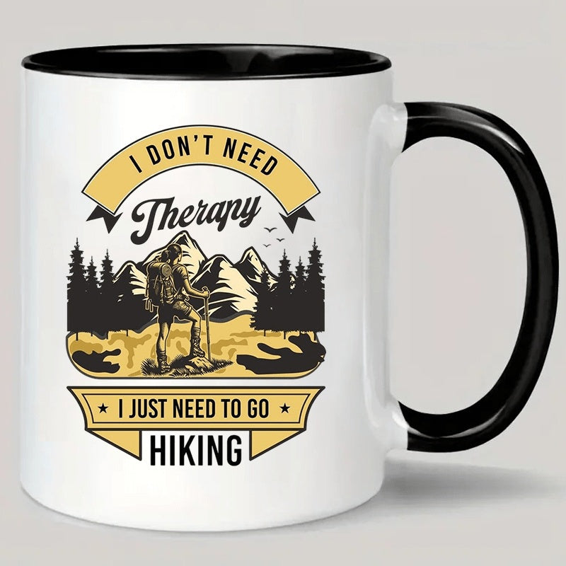 Tailorly Black Accent 11 oz Mug - mountain and hiker