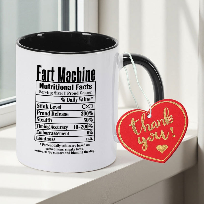 Tailorly Black Accent 11 oz Mug - Funny Fart Gun Print
