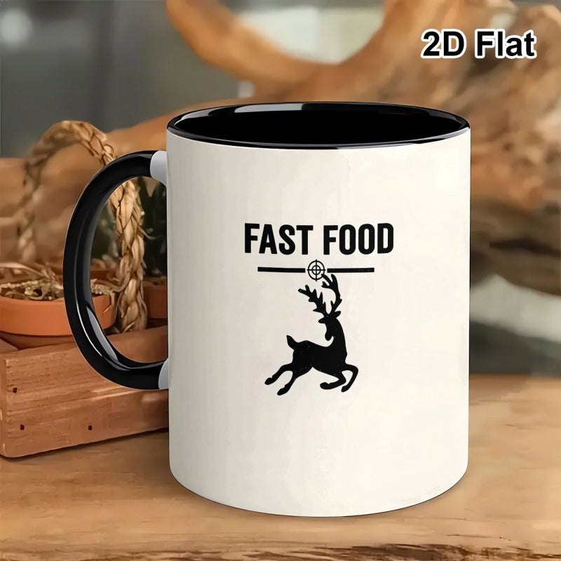 Tailorly Black Accent 11 oz Mug - deer graphic