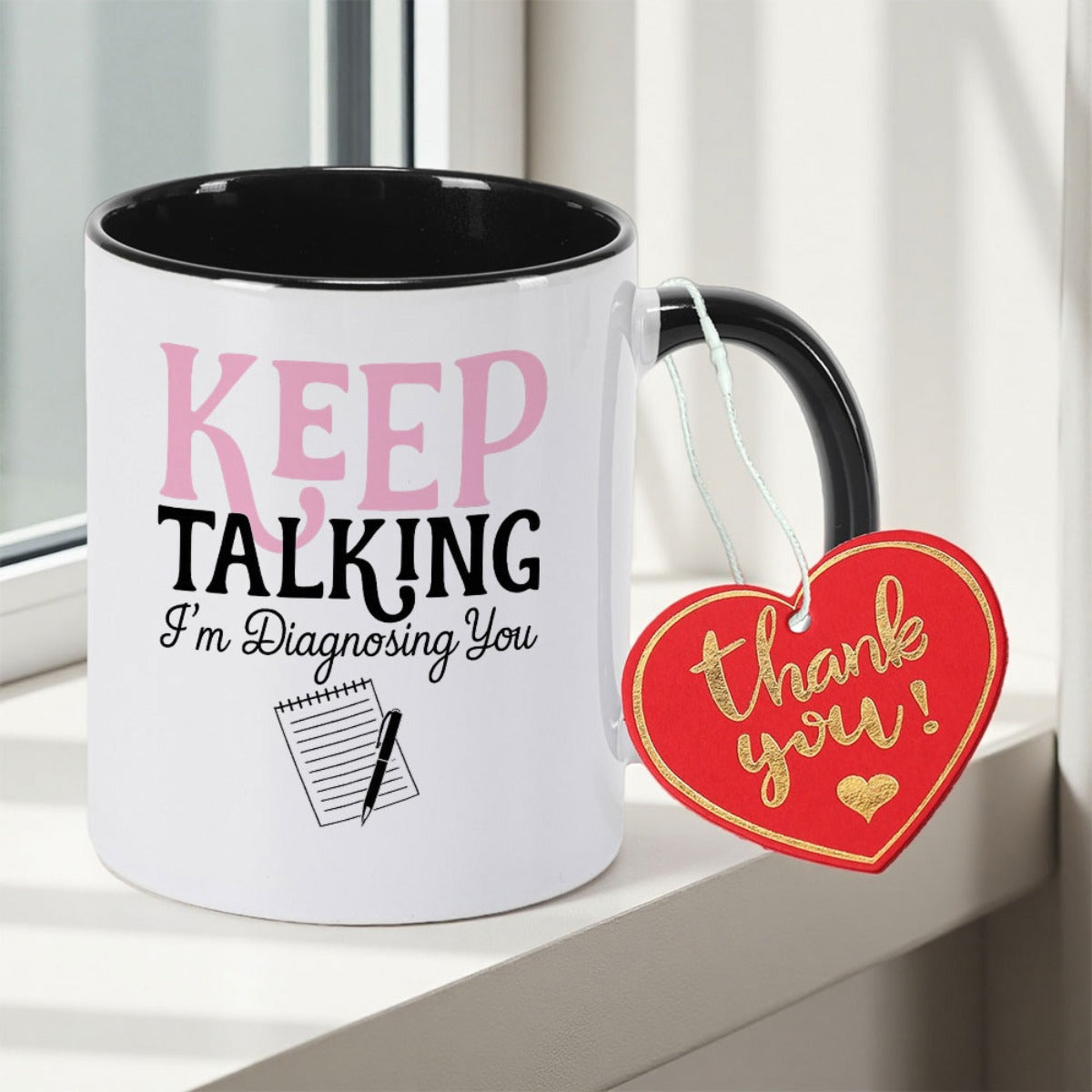 Tailorly Black Accent 11 oz Mug - Double Sided Print