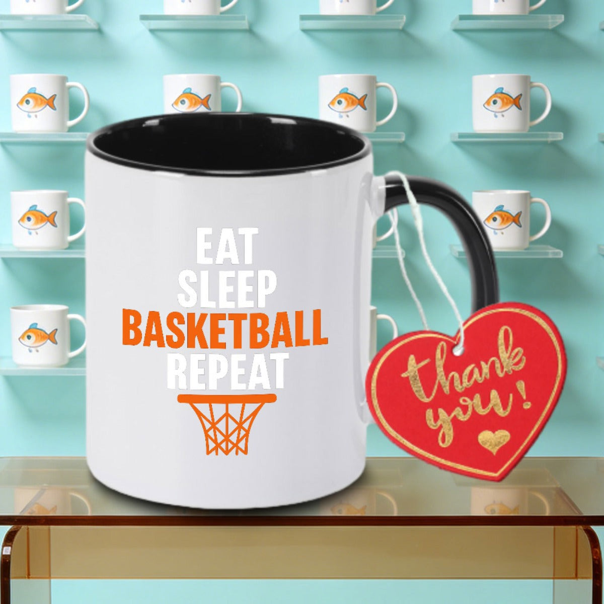 Tailorly Black Accent 11 oz Mug - Humorous graphic print logo