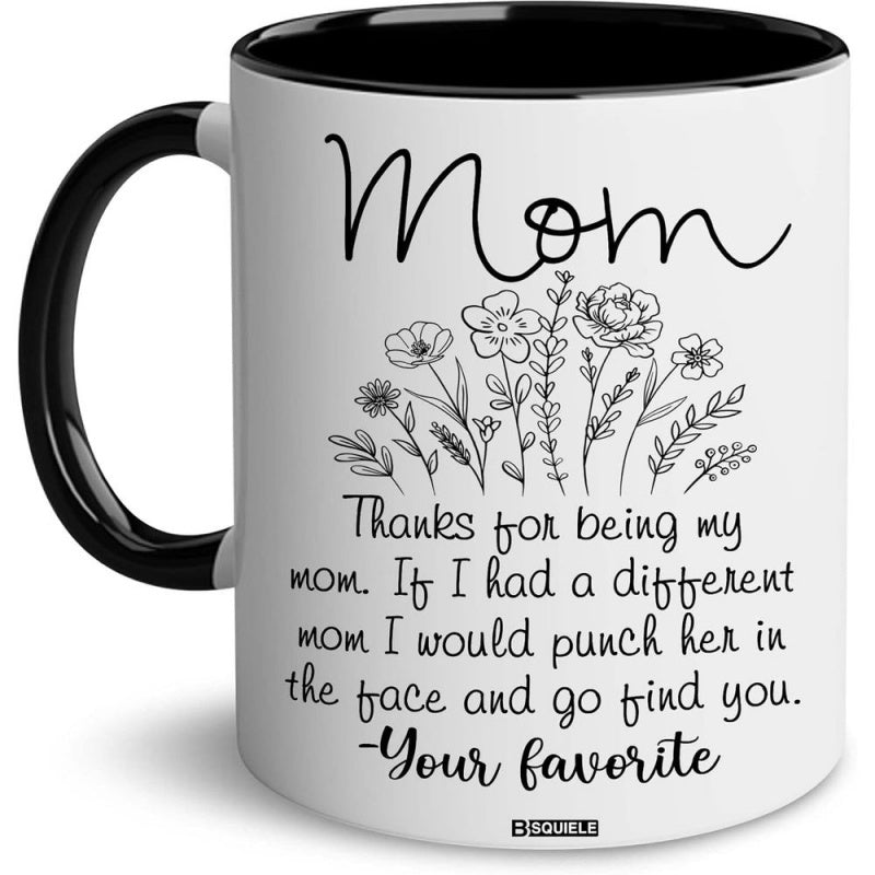 Tailorly Black Accent 11 oz Mug - gifts for mom mug for mothers day birthday presents for women mother mama her wife mrs bride to be grandma aunt from