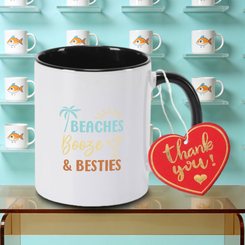 Tailorly Black Accent 11 oz Mug - palm trees