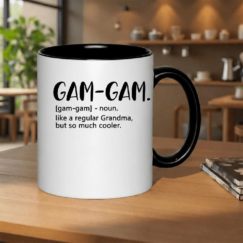 Tailorly Black Accent 11 oz Mug - silk screen printed ceramic mug a seasonal holiday coffee cup dishwasher and microwave safe featuring a non slip base