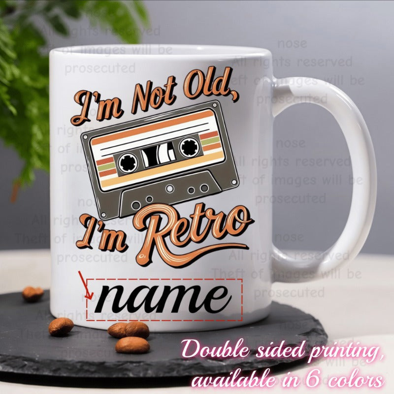Tailorly White Ceramic 11 oz Mug - I'm Not Old I'm Retro Classic Analog Music Recording From The Eighties Nostalgic Cassette Tape