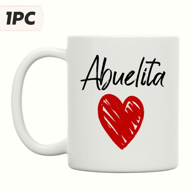 Tailorly White Ceramic 11 oz Mug - Simple Sketched Red Graphic With Hand Drawn Artistic Texture And Strokes Heart