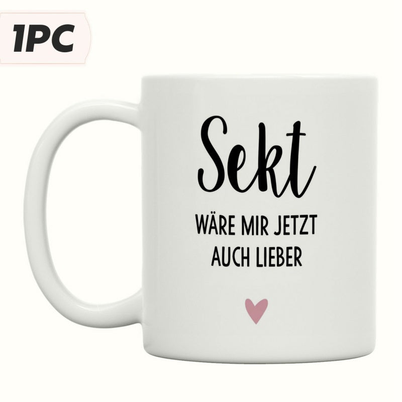 Tailorly White Ceramic 11 oz Mug - Minimalist Pink Symbol Centered On Clean Heart
