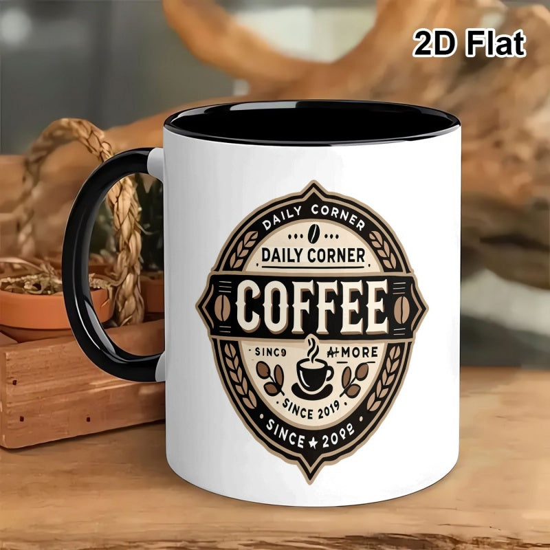 Tailorly Black Accent 11 oz Mug - vintage coffee emblem