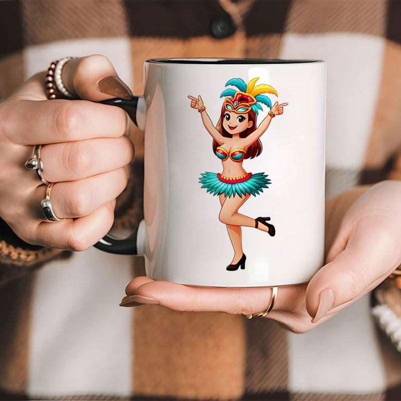 Tailorly Black Accent 11 oz Mug - vibrant dancer