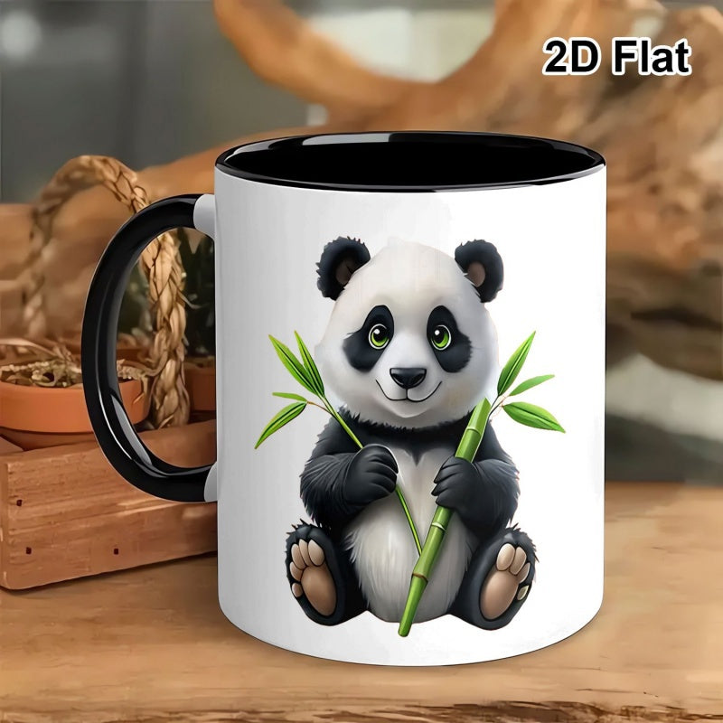 Tailorly Black Accent 11 oz Mug - panda clutching design