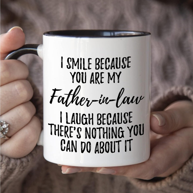 Tailorly Black Accent 11 oz Mug - humorous text "you're in law nothing you can do about it"