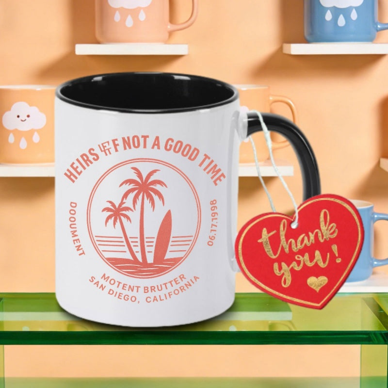 Tailorly Black Accent 11 oz Mug - cute palm