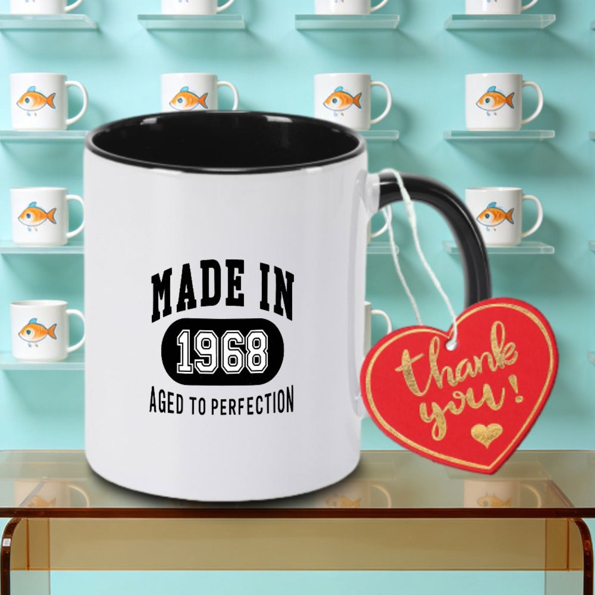 Tailorly Black Accent 11 oz Mug - Animal Letter Design Ors Print Logo