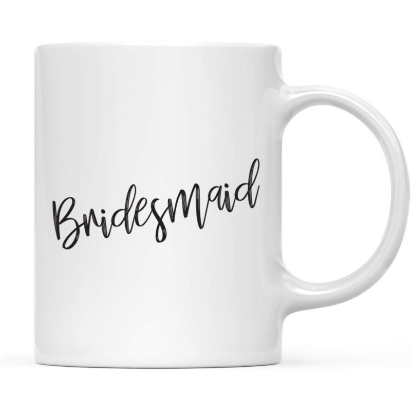 Tailorly White Ceramic 11 oz Mug - Bridesmaid Minimalist White Ceramic Kitchenware Accessory With Elegant Handwritten Script Mug