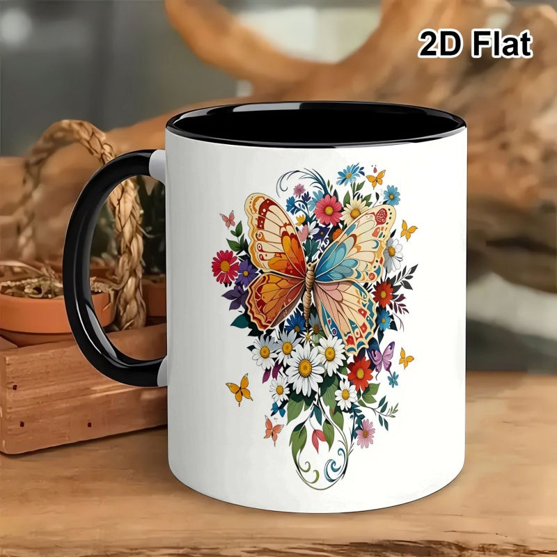 Tailorly Black Accent 11 oz Mug - single porcelain mug 11 ounces featuring a and design suitable for coffee tea or gift for valentines day